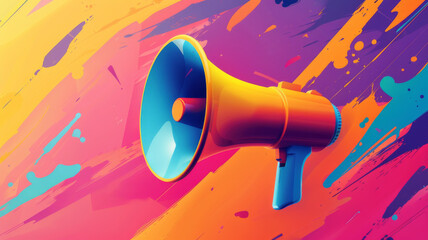 Vibrant abstract background  megaphone ideal  product launches  marketing campaigns
