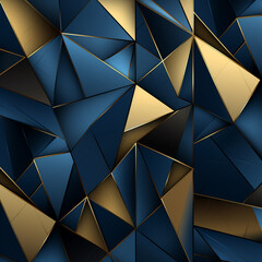 Blue and gold geometric shapes background