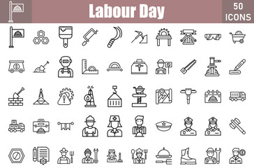 Labour Day Icons Set.Web and mobile icons.Vector illustration