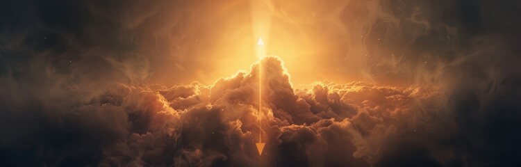 Obraz premium A large cloud with a bright light shining through it