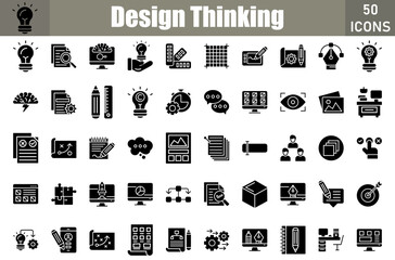 Design Thinking Icons Set.Web and mobile icons.Vector illustration