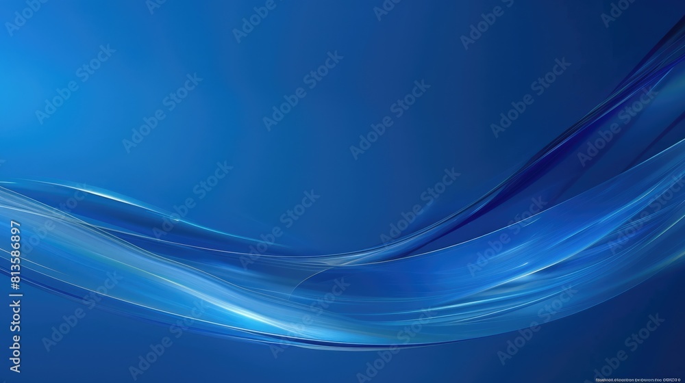 Poster blue abstract background with a glowing blue wave. aig51a.