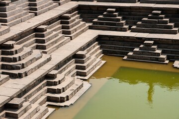Pool with pyramid steps