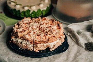 Closeup shot of a delicious cake for an event