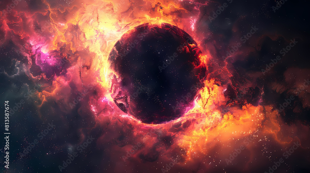 Poster abstract celestial gateway in the universe