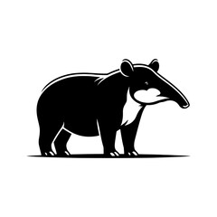 Dappled Wanderer: Vector Tapir Silhouette- Emblem of Forest Mystery and Gentleness- Illustration of Tapir- Minimalist Tapir Vector.