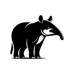 Dappled Wanderer: Vector Tapir Silhouette- Emblem of Forest Mystery and Gentleness- Illustration of Tapir- Minimalist Tapir Vector.