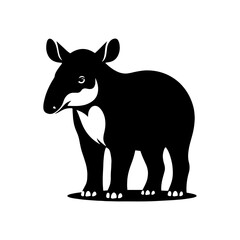 Dappled Wanderer: Vector Tapir Silhouette- Emblem of Forest Mystery and Gentleness- Illustration of Tapir- Minimalist Tapir Vector.