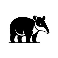 Dappled Wanderer: Vector Tapir Silhouette- Emblem of Forest Mystery and Gentleness- Illustration of Tapir- Minimalist Tapir Vector.