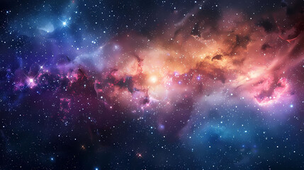 abstract deep space odyssey wallpaper featuring a vast expanse of space, with a distant galaxy and a distant planet visible in the distance