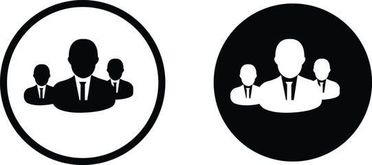 black and white illustration Group of business people  Group of young people working together. Creative business people in modern office