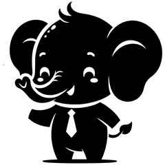 Baby Elephant Vector Illustrations for Girl and Boy Baby Shower, Cute Nursery Animal Art