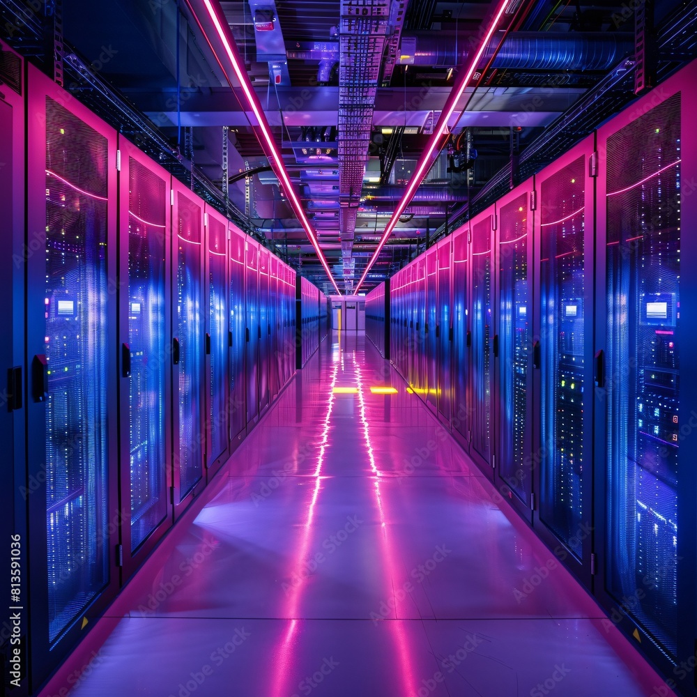 Poster high-tech data centers: enabling faster and more efficient data management.