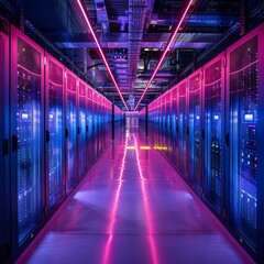 Fototapeta premium High-Tech Data Centers: Enabling Faster and More Efficient Data Management.