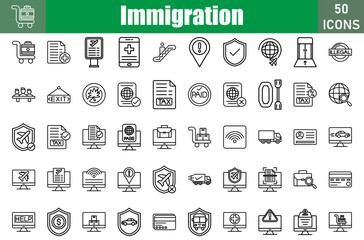Immigration Icons Set.Web and mobile icons.Vector illustration