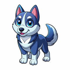 husky dog cartoon