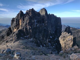 Landscape view with Tatras and Gerlach peak on a sunny day