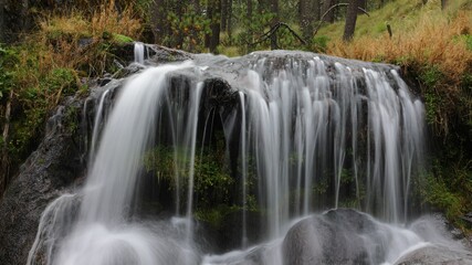 Fototapeta premium Landscape view of kherrata (setif) algeria waterfall with long exposure effect