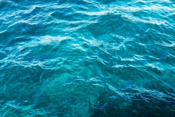 Closeup shot of the blue sea water
