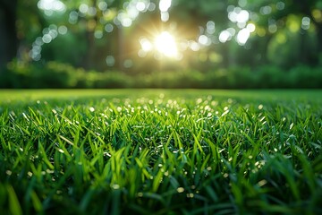 Naklejka premium Green grass background