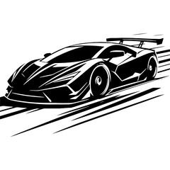 Speed Elegance: Vector Supercar Silhouette- Supercar Illustration- Minimalist Supercar Vector- Supercar Design Silhouette.