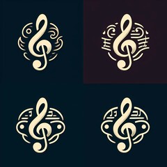Obraz premium logo treble clef, generative ai