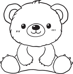 Kawaii bear, cartoon characters, cute lines and colorful coloring pages.