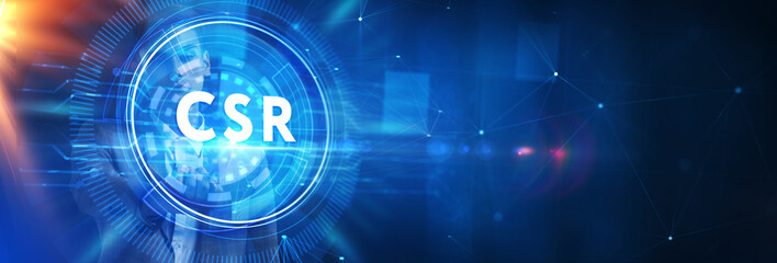 CSR abbreviation, modern technology concept. Business, Technology, Internet and network concept.