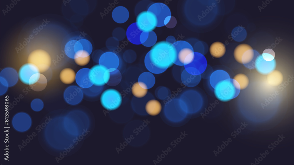 Poster bokeh lights. blurred circle shapes. abstract light effect. city night. vector illustration.