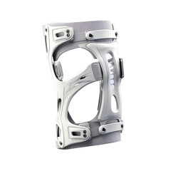 Obraz premium futuristic exoskeleton for leg made of metal and plastic, white color, isolated on transparent background