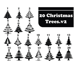 Christmas Trees Vector Bundle v2