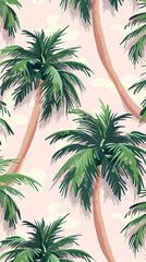 seamless pattern of mini plain palm trees, cute