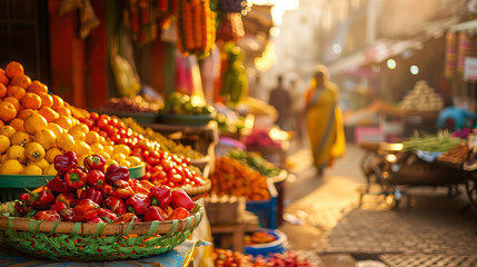 The bright and bustling Indian market, filled with colors and flavors, inspires you to immerse yourself in the local atmosphere.