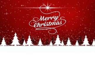 Digital render of a beautiful Christmas greetings background with Christmas trees © Wirestock