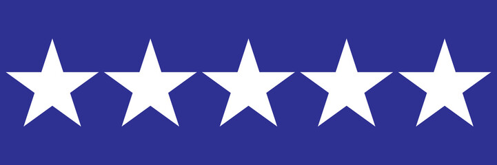 Star icon. Vector yellow isolated five stars. Customer feedback concept. Vector 5 stars rating review. Quality shape design.