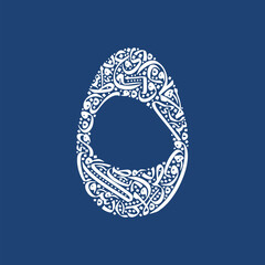 arabic numeral five from arabic letters pattern