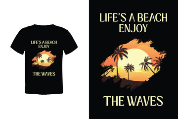 Ride the waves of life with our 'Life's a Beach, Enjoy the Waves' tee - a laid-back reminder to embrace every moment and let the rhythm of the ocean guide your journey