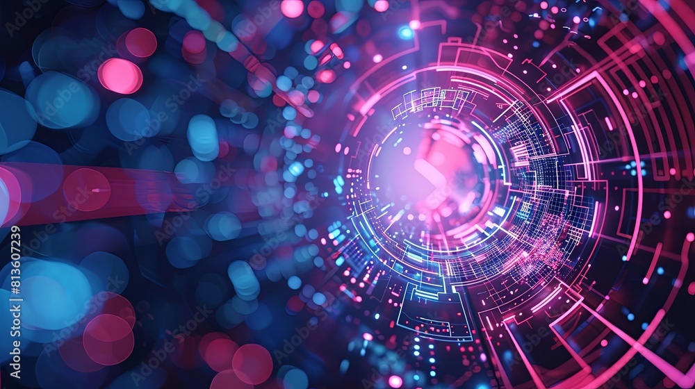 Aufkleber abstract representation of future technology in the form of a circle