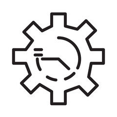 Data Gear Report Line Icon