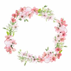 bouvardia themed frame or border for photos and text. clusters of small pink and white flowers. watercolor illustration, flowers frame, botanical border, Wedding bouquet in a frame for the design.