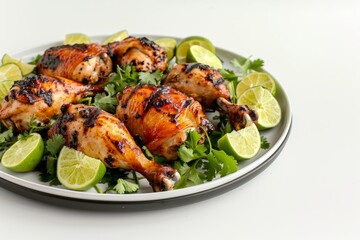 Fototapeta premium Smoky Ancho-Lime Marinated Chicken with Fresh Lime Accents
