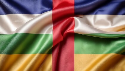 Obraz premium Fabric and Wavy Flag of Central African Republic