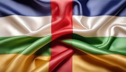 Obraz premium Fabric and Wavy Flag of Central African Republic