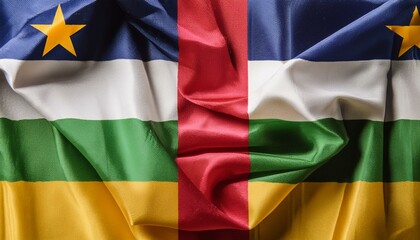 Obraz premium Fabric and Wavy Flag of Central African Republic
