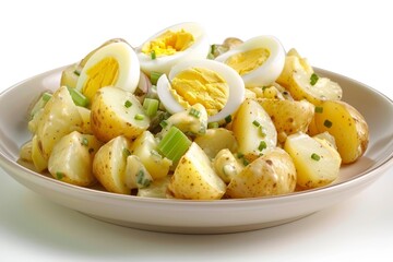 Hearty Amish Potato Salad with Sweet Pickle Relish and Tangy Mustard