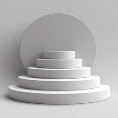 3D White Round Podium On White Background. EPS10 Vector. Made with generative ai
