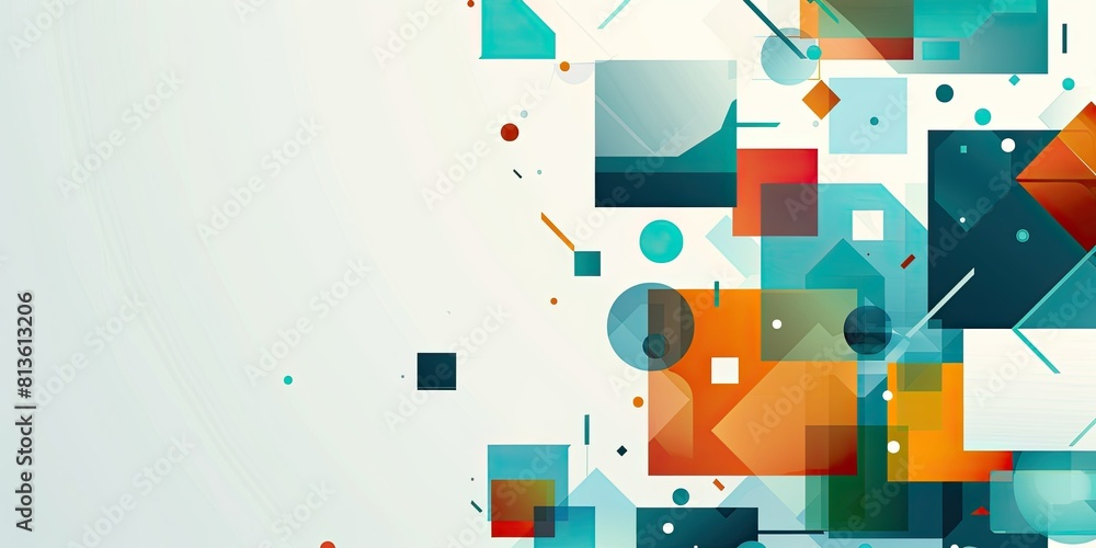 Poster ruby, emerald, tangerine geometric background vector presentation design in the style of an abstract