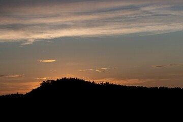 Beautiful view of trees against sunset sky