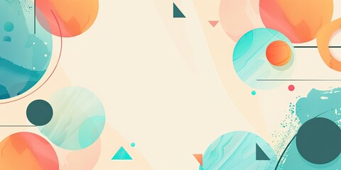 Ruby, Emerald, Tangerine geometric background vector presentation design in the style of an abstract artwork.