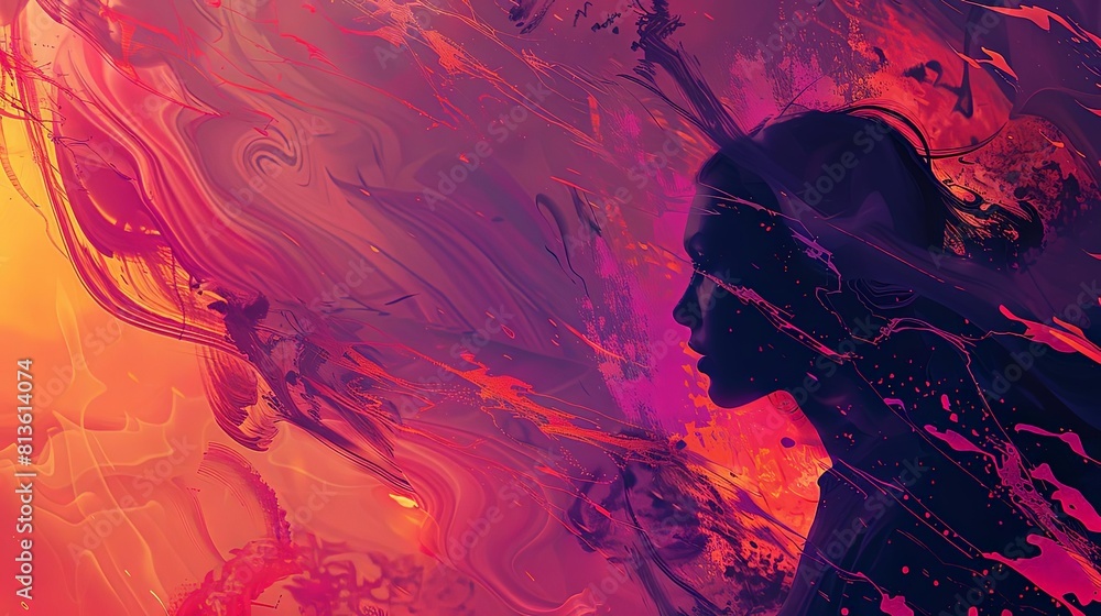 Poster finding harmony in chaos with a red wall as the backdrop